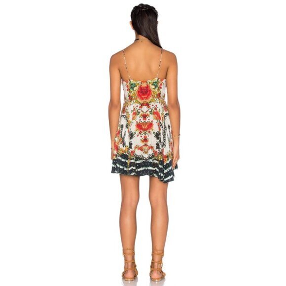 Camilla La Rosa Tie Front Short Dress Size 1 Small b101E - Picture 14 of 16